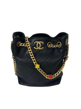 CHANEL Medallion Quilted Caviar Bucket Bag w/ Gold Hardware