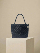 CHANEL Medallion Tote Bag Black w/ Silver Hardware