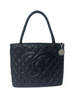 CHANEL Medallion Tote Bag Black w/ Silver Hardware