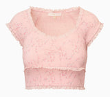 LoveShackFancy Cambron Luna Rosa Fleur Top Apple Blossom