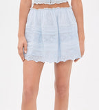 LoveShackFancy Sani Skirt Blue Finch