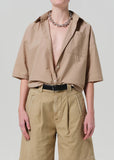 Citizens of Humanity Frances Cropped Cape Button Up Calatina Beige
