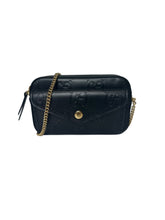 Gucci GG Super Mini Crossbody Shoulder Bag Black w/ Gold Hardware