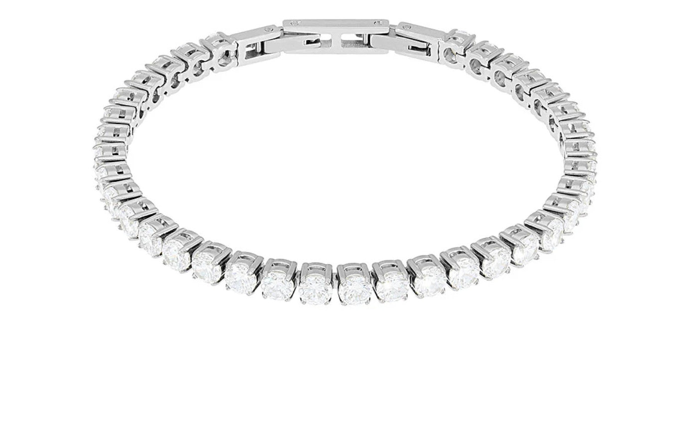 QUDO Cassio crystal tennis bracelet in silver, available at Low Key Fashion House in Key West, Florida
