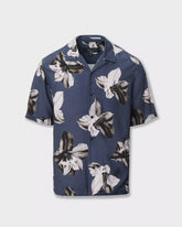 Rag & Bone Printed Avery SS Printed Shirt Navy