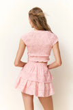 LoveShackFancy Luna Fleur Ruffle Mini Skirt Apple Blossom
