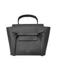 Celine Nano Grained Calfskin Belt Bag Dark Grey w/ Gold Hardware