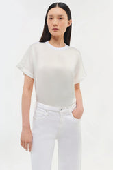 SIMKHAI Addy S/S Knit Back T-shirt White