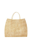 FloraBella Baie Crochet Raffia Leather Tote Natural