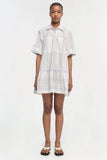 SIMKHAI Cris Shirt Dress S/S Blue Stripe Multi