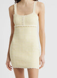 LoveShackFancy Etna Knit Body-Con Minidress — fitted square neck mini dress at Low Key Fashion House Key West