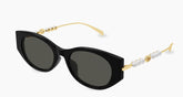 Gucci Sophie Black & Pearl / Gold Frame w/ Grey Lens Sunglasses