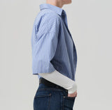 Citizens of Humanity Frances Cape Button Up Kindred Blue Stripe
