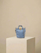 Valentino Garavani Rock Stud Bucket Bag Blue w/ Silver Hardware