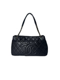 CHANEL Shoulder Tote Bag Black w/ Gold Hardware