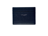 Saint Laurent Paris Grain De Poudre Embossed Leather Card Case Midnight Blue