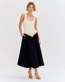 PatBo Papillon Jacquard Midi Dress Beige/ Black*