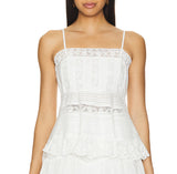 LoveShackFancy Charlieann Top Bright White