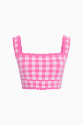 LoveShackFancy Jessyn Checkered Tank Pink Pearl*