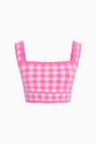 LoveShackFancy Jessyn Checkered Tank Pink Pearl*