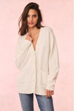 LoveShackFancy Applene Cardigan Shell White