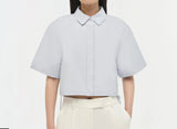 SIMKHAI Ryett Cropped Shirt Blue Haze