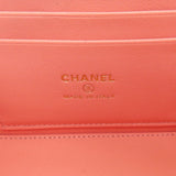 CHANEL Quilted Lambskin Small Vanity Case Bag Peach w/ Gold Hardware