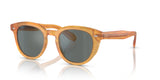 Oliver Peoples N.05 Sun Semi-Matte Goldwood Frame w/ Regal Blue Crystal Lens Sunglasses