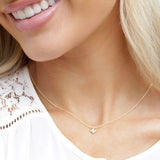 ENewton 14kt Gold and Diamond Signature Cross Necklace