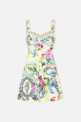 Camilla Fitted Short Topstitching Dress Chinoiserie Child