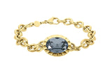 Qudo Tivola Unica Big Crystal Silver Night Stone Bracelet Gold