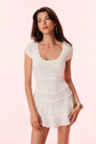 LoveShackFancy Elisavette Striped Stretch Knit Mini Dress Sailor Stripes