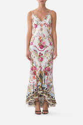 Camilla V Neck Slip Flounce Hem Dress Torero Libertine