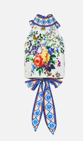 Camilla The Tiles Darls Halter Tie Back Top*