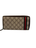 Gucci Zippy Long Wallet GG Supreme w/ Silver Hardware