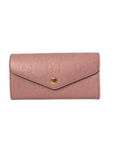 Gucci GG Continental Wallet Pink w/ Gold Hardware