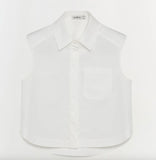 SIMKHAI Winslow Cotton Cropped Shirt White