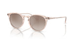 Oliver Peoples N.02 Sun Cherry Blossom Frame w/ Brown Gradient Mirror Crystal Lens Sunglasses