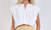 SIMKHAI Wrenli Pleated Top White