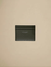 Saint Laurent Paris Grain De Poudre Embossed Leather Card Case Sage