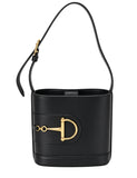 Gucci 73 Horsebit Small Bucket Bag Black w/ Gold Hardware