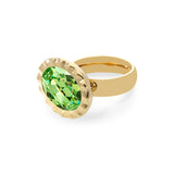 Qudo Tivola Unica Peridot Big Ring Gold