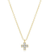 ENewton 14kt Gold and Diamond Signature Cross Necklace