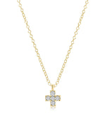 ENewton 14kt Gold and Diamond Signature Cross Necklace