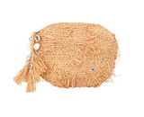 FloraBella Etretat Crochet Raffia/Pearl Clutch Natural