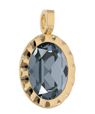Qudo Tivola Unica Big Crystal Silver Night Stone Pendant Gold