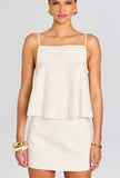 SER.O.YA Miley Linen Top Eggshell