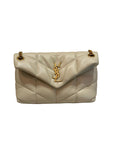 Saint Laurent Small Lou Lou Puffer Bag White Nappa Leather