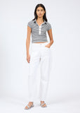 Rag & Bone The Knit Button Stripe Polo Tee
