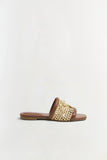 SIMKHAI Caspian Raffia Netted Flat Sandal Sequoia Natural